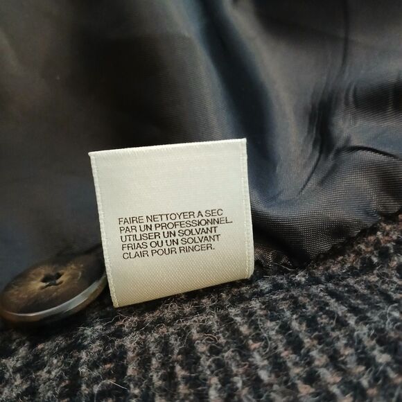 Eddie Bauer men trench coat Glen Plaid tweed leather trim szXXL outdoor business - Picture 7 of 9